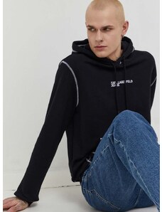 Μπλούζα Karl Lagerfeld Jeans χρώμα: μαύρο, με κουκούλα