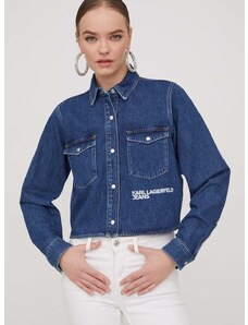 Τζιν πουκάμισο Karl Lagerfeld Jeans χρώμα: ναυτικό μπλε