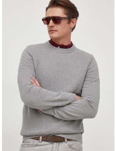 Βαμβακερό πουλόβερ BOSS χρώμα: γκρι