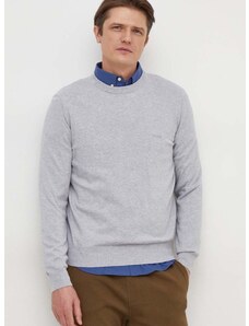 Βαμβακερό πουλόβερ BOSS χρώμα: γκρι