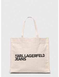 Τσάντα Karl Lagerfeld Jeans χρώμα: μπεζ