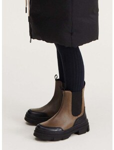 Παιδικές δερμάτινες μπότες τσέλσι Liewood χρώμα: μπεζ