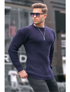 Madmext Navy Blue Basic Knitwear Men's Sweater 5990