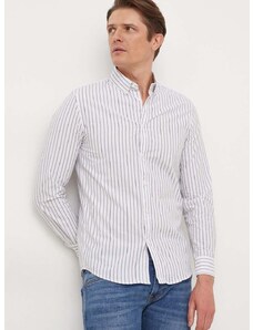 Βαμβακερό πουκάμισο Pepe Jeans ανδρικό, χρώμα: άσπρο