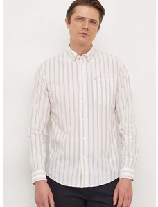 Βαμβακερό πουκάμισο Pepe Jeans ανδρικό, χρώμα: άσπρο