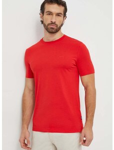 Βαμβακερό μπλουζάκι BOSS ανδρικά, χρώμα: κόκκινο