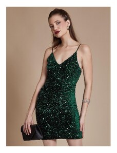Celestino Φόρεμα με παγιέτες πρασινο σκουρο για Γυναίκα