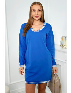 Kesi Dress with pockets and V-neckline cornflower blue