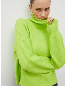Μάλλινο πουλόβερ Samsoe Samsoe γυναικεία, χρώμα πράσινο