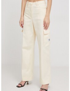 Παντελόνι Calvin Klein Jeans χρώμα: μπεζ