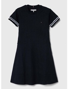 Παιδικό βαμβακερό φόρεμα Tommy Hilfiger χρώμα: ναυτικό μπλε