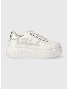 Δερμάτινα αθλητικά παπούτσια Karl Lagerfeld KREEPER LO χρώμα: άσπρο, KL42372A