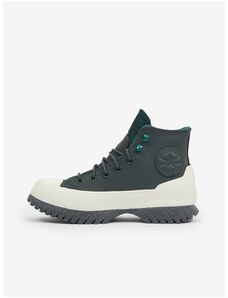 Dark Green Women's Converse Platform Leather Ankle Sneakers - Women's