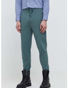 Βαμβακερό παντελόνι HUGO χρώμα: πράσινο