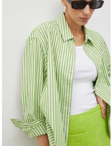 Βαμβακερό πουκάμισο Samsoe Samsoe χρώμα: πράσινο