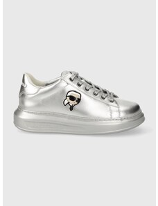 Δερμάτινα αθλητικά παπούτσια Karl Lagerfeld KAPRI χρώμα: ασημί, KL62531M