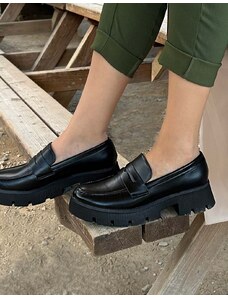 INSHOES Basic loafers με διπλή τρακτερωτή σόλα Μαύρο