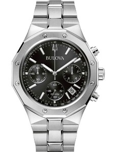 BULOVA Precisionist Chronograph - 96B410 Silver case with Stainless Steel Bracelet
