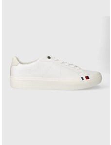 Δερμάτινα αθλητικά παπούτσια Tommy Hilfiger THICK VULC LOW PREMIUM LTH χρώμα: άσπρο, FM0FM04881