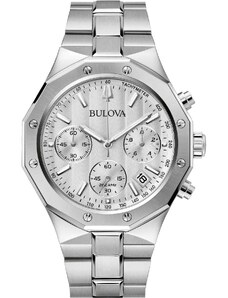 BULOVA Precisionist Chronograph - 96B408 Silver case with Stainless Steel Bracelet