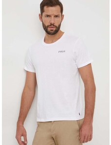Βαμβακερό μπλουζάκι Polo Ralph Lauren ανδρικά, χρώμα: άσπρο