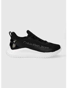 Αθλητικά Calvin Klein Jeans EVA RUN SLIPON LACE MIX LUM WN χρώμα: μαύρο, YW0YW01303
