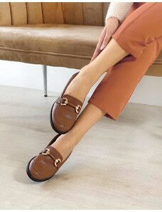INSHOES DESIGN Basic flat loafers με μεταλλική αγκράφα Ταμπά