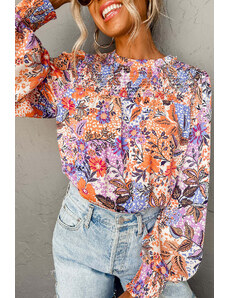 AMELY:χρωματιστό φλοράλ μπλουζάκι SHAQUITA