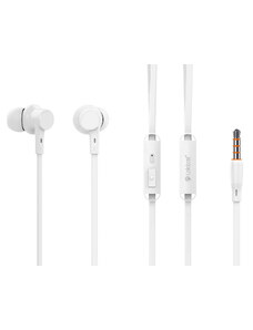 CELEBRAT earphones με μικρόφωνο G19, 3.5mm, 1.2m, λευκά