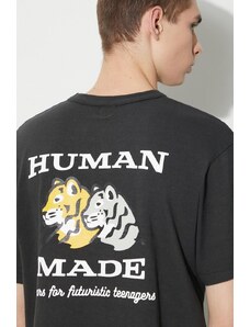 Βαμβακερό μπλουζάκι Human Made Pocket ανδρικό, χρώμα: μαύρο, HM26CS003