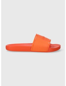 Παντόφλες Calvin Klein POOL SLIDE RUBBER χρώμα: πορτοκαλί, HW0HW02000