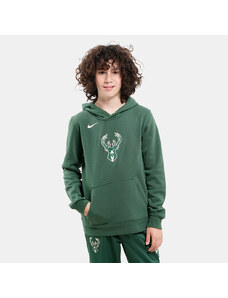 Nike Club Milwaukee Bucks Logo Fleece Παιδική Μπλούζα με Κουκούλα