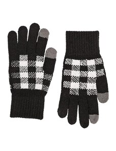 Celestino Πλεκτά καρό γάντια μαυρο για Γυναίκα