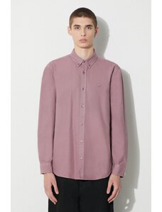 Τζιν πουκάμισο Carhartt WIP Longsleeve Bolton Shirt ανδρικό, χρώμα: ροζ, I030238.1XFGD