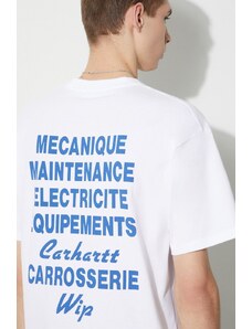 Βαμβακερό μπλουζάκι Carhartt WIP S/S Mechanics T-Shirt ανδρικό, χρώμα: άσπρο, I032880.02XX