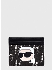Θήκη για κάρτες Karl Lagerfeld χρώμα: μαύρο