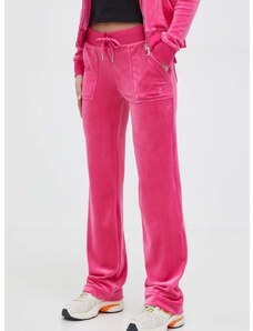 Βελούδινο παντελόνι φόρμας Juicy Couture χρώμα: ροζ