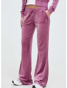 Βελούδινο παντελόνι φόρμας Juicy Couture χρώμα: ροζ