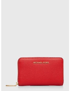 Δερμάτινο πορτοφόλι MICHAEL Michael Kors γυναικεία, χρώμα: κόκκινο