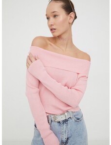 Πουλόβερ Tommy Jeans χρώμα: ροζ