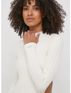 Πουλόβερ με προσθήκη μαλλιού Calvin Klein γυναικεία, χρώμα: μπεζ