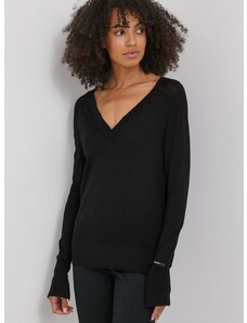 Μάλλινο πουλόβερ Calvin Klein γυναικεία, χρώμα: μαύρο