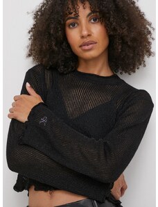 Πουλόβερ Calvin Klein Jeans χρώμα: μαύρο