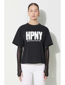 Βαμβακερό μπλουζάκι Heron Preston Reg Hpny Ss Tee γυναικείο, χρώμα: μαύρο, HWAA032C99JER0041001
