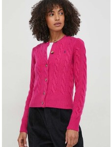 Μάλλινη ζακέτα Polo Ralph Lauren χρώμα: ροζ