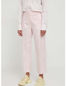 Παντελόνι Tommy Hilfiger χρώμα: ροζ