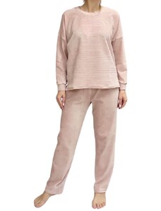 Pink Label Γυναικεία Πιτζάμα/Homewear Soft Velvet W1445 Ροζ