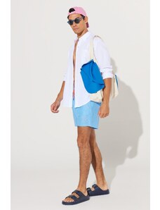 AC&Co / Altınyıldız Classics Men's Blue Standard Fit Regular Cut Quick Dry Side Pockets Patterned Swimwear.