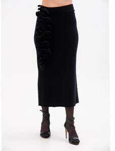 Liviana Conti | Πλεκτή φούστα με απλικέ βολάν Μαύρη