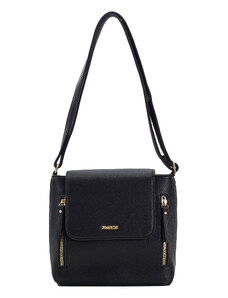 Fashionhunters Black messenger bag with decorative zippers